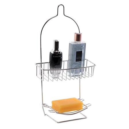 Decoracion 17.75 x 9 x 4.25 in. Metal Wire Hanging Bathroom Shower Storage Rack, Chrome DE2641675